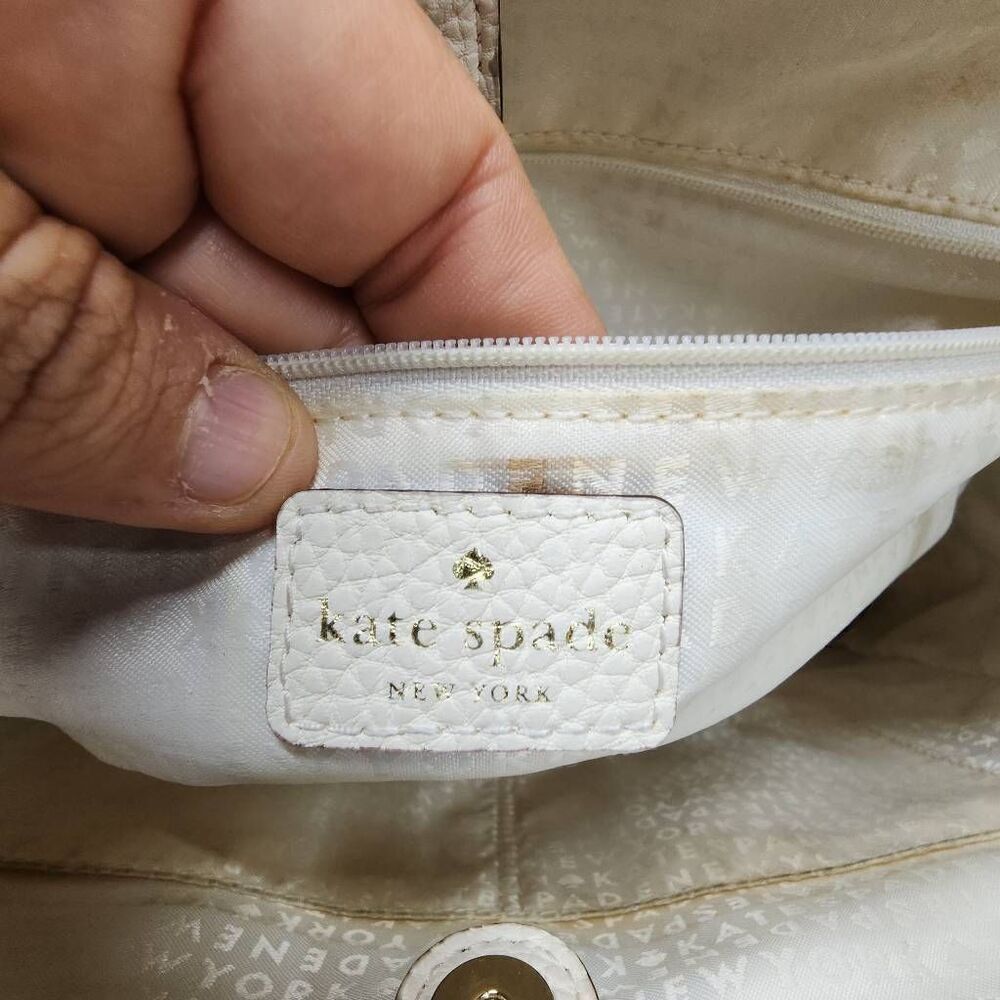 Kate Spade New York Bridge Place Francisca Large Tote Leather Bag White Cream - Picture 11 of 13